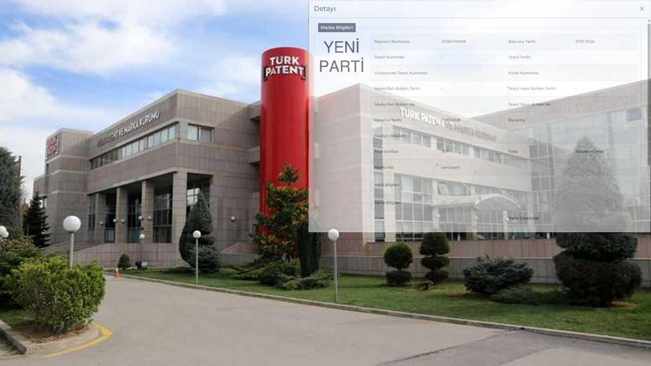 TÜRKPATENT’e Dikkat Çeken Başvuru: ‘Yeni Parti’ Detayı Kulisleri Hareketlendirdi