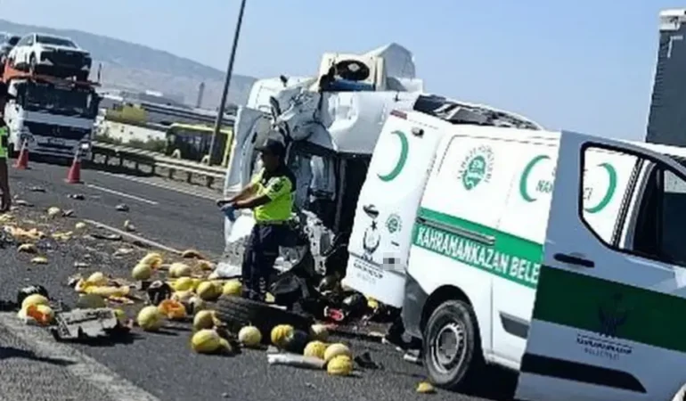 Ankara’da İki Kamyonet Çarpıştı: 1 Ölü, 2 Yaralı
