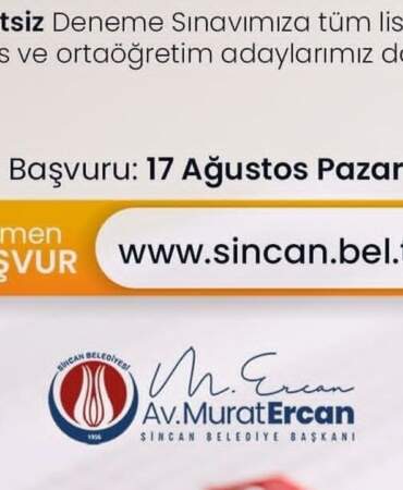 Sincan Belediyesi’nden KPSS Adaylarına Destek : KPSS Adaylarına Ücretsiz Deneme Sınavı İmkanı