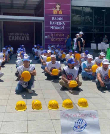 Doruk Madencilik Çalışanlarından Çankaya Belediyesi Önünde Eylem