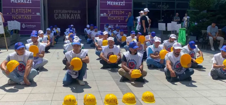 Doruk Madencilik Çalışanlarından Çankaya Belediyesi Önünde Eylem